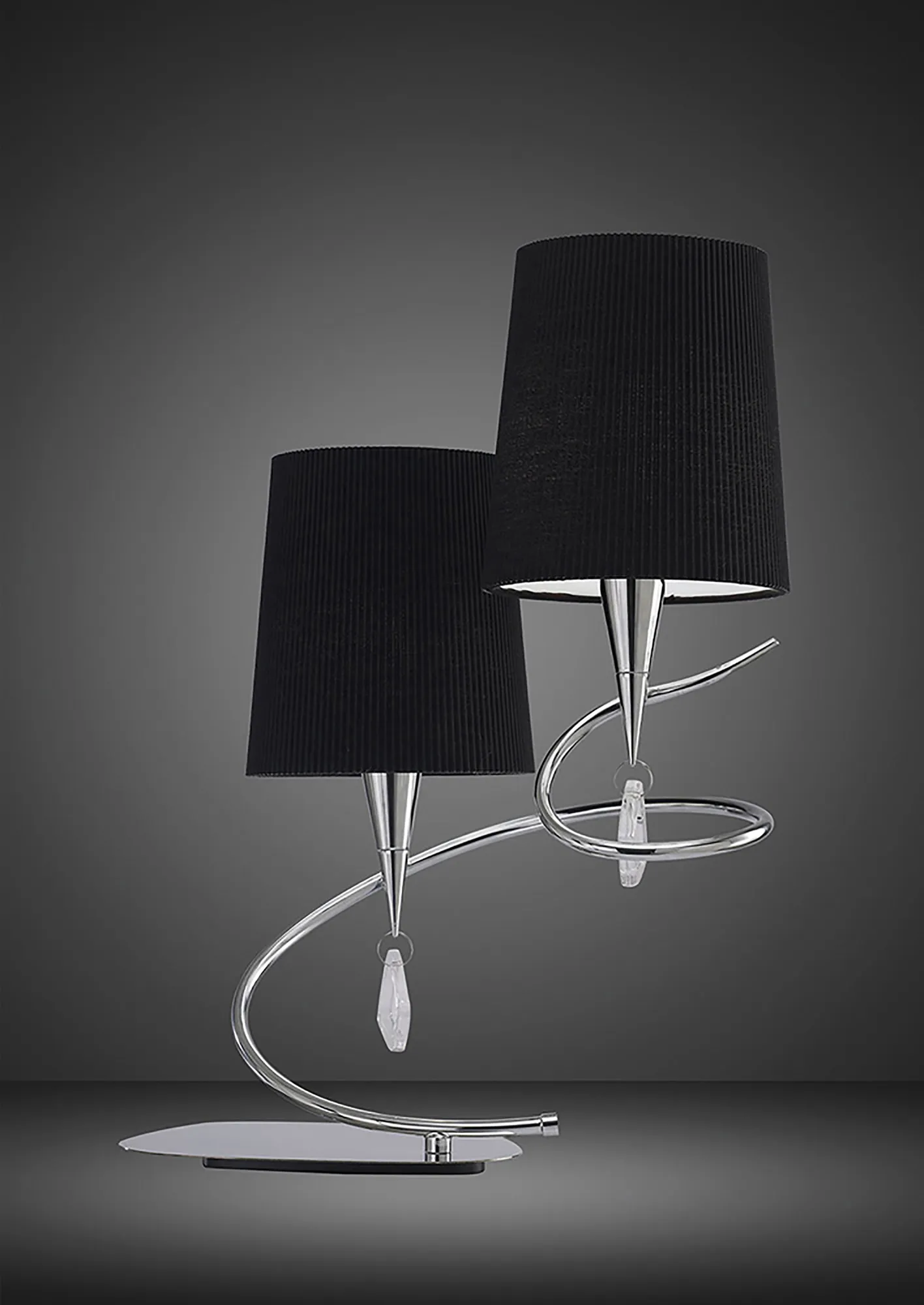 Mara Polished Chrome-Black Table Lamps Mantra Shaded Table Lamps